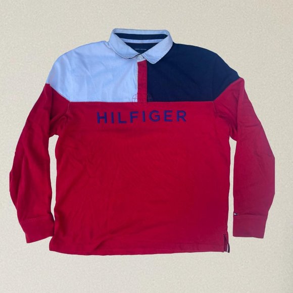 Tommy Hilfiger tricolor collared jumper - Picture 1 of 2